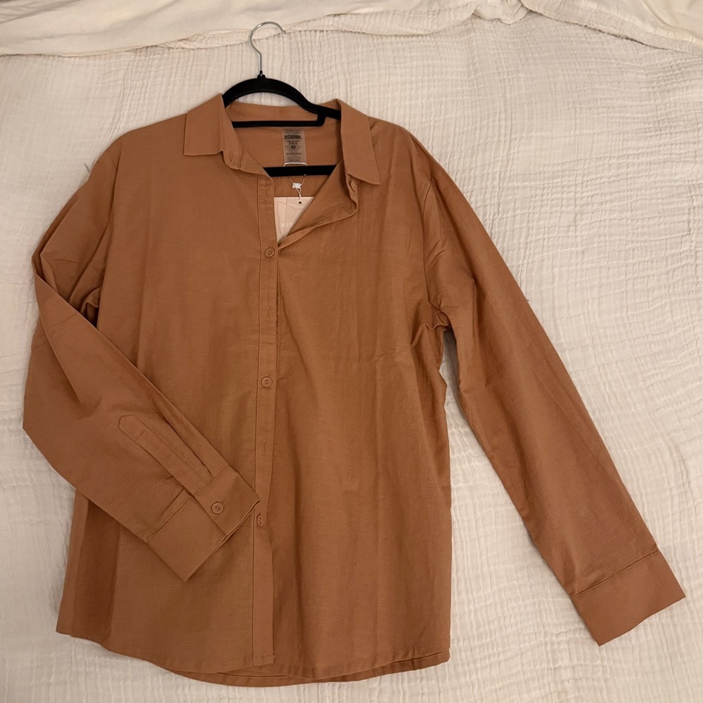 Kittenish Brown Button Down Shirt
